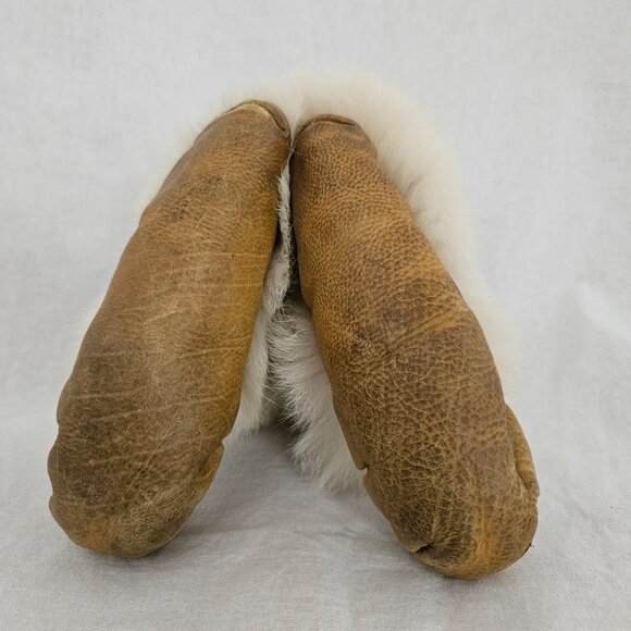 Handmade Inuit Mukluks Fur & Leather Beaded Boots - - Picture 6 of 10